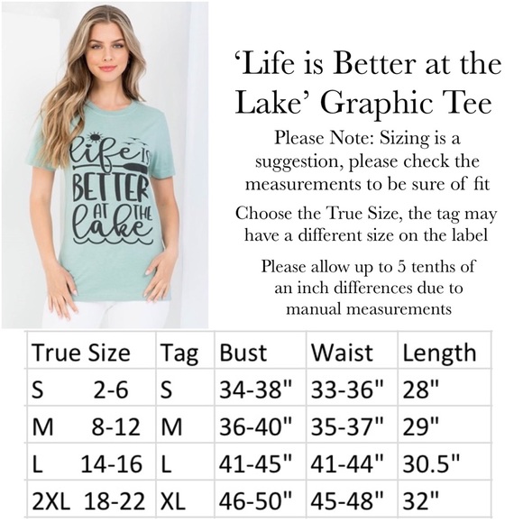 Mint Green ‘Life is Better at the Lake’ Graphic Tee - Picture 14 of 14